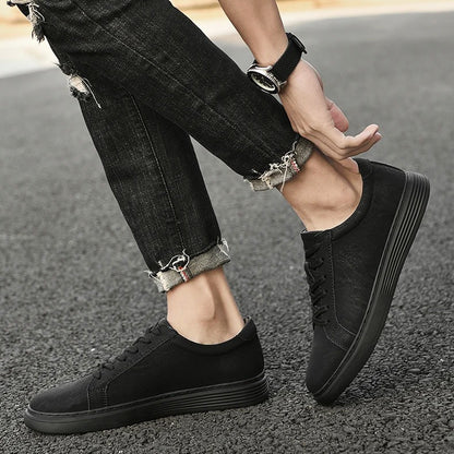 Sleek Genuine Leather Sneakers