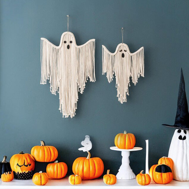 BOO-THRILL - MACRAMÉ GHOST HANGING DECOR