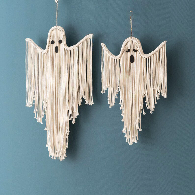 BOO-THRILL - MACRAMÉ GHOST HANGING DECOR