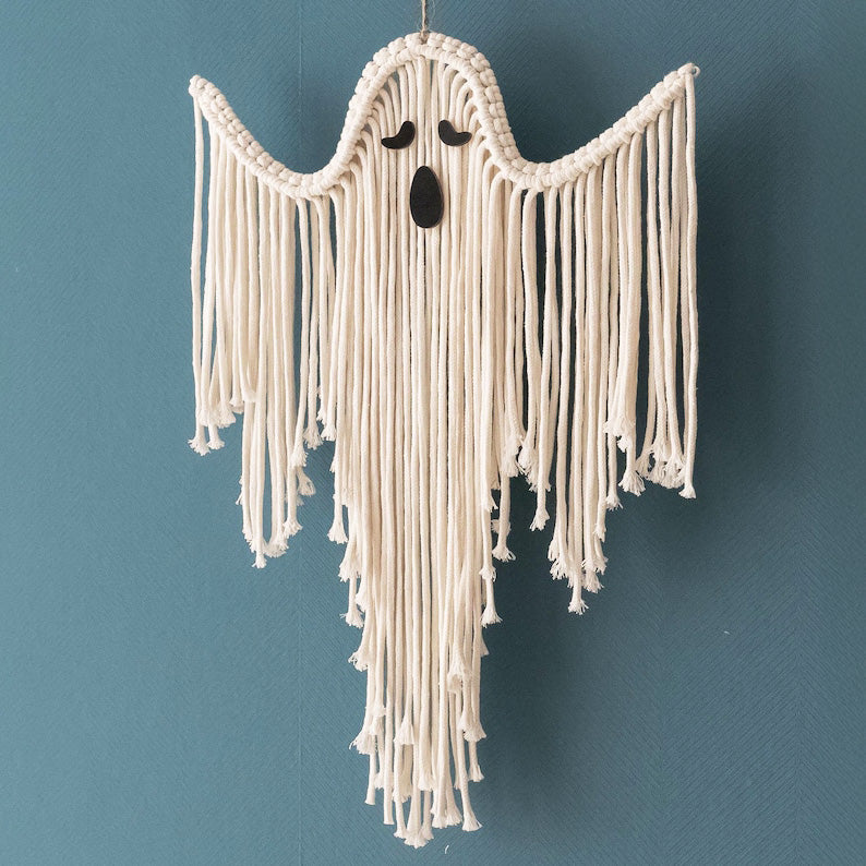 BOO-THRILL - MACRAMÉ GHOST HANGING DECOR