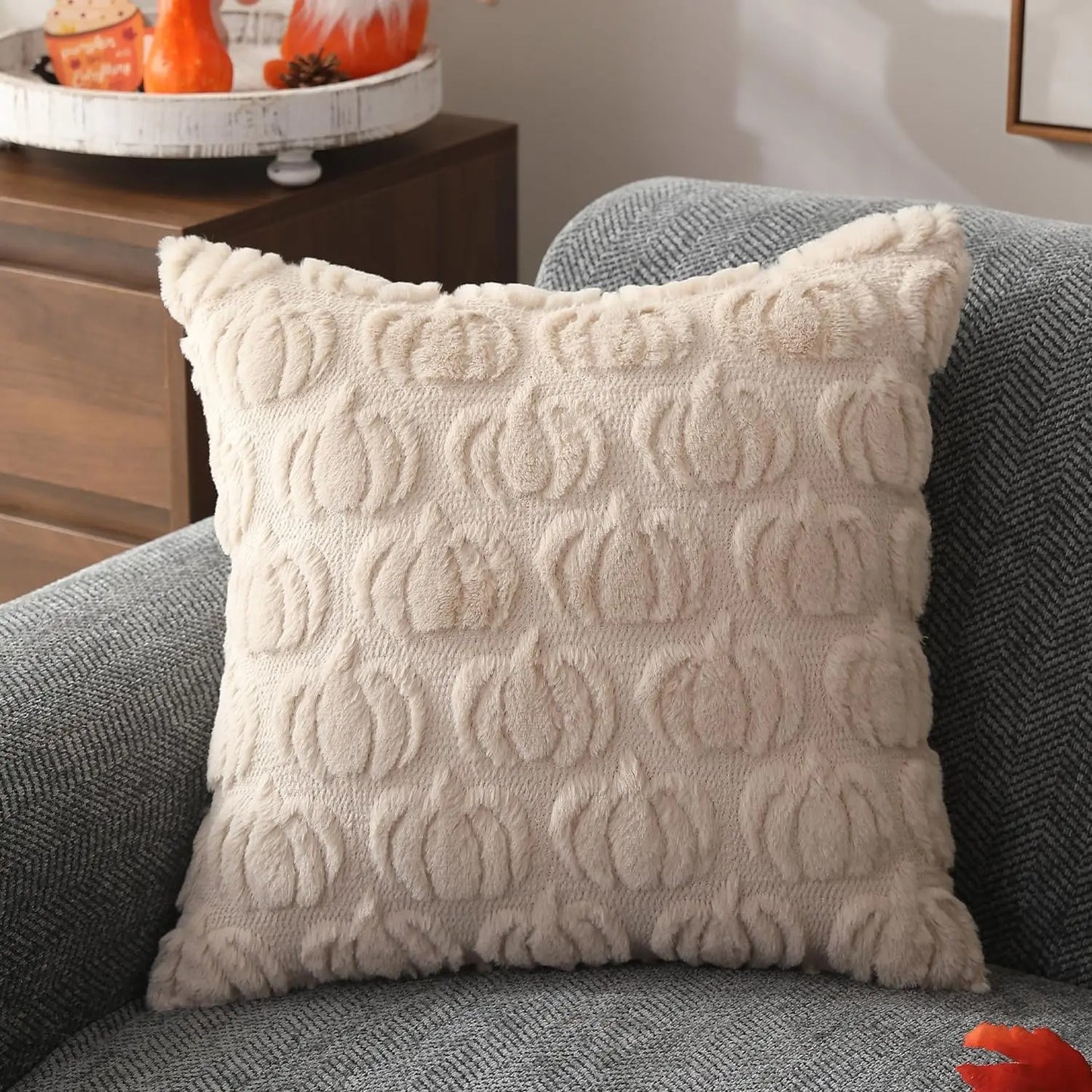 SPICED - PUMPKIN TEXTURED PILLOW CASE