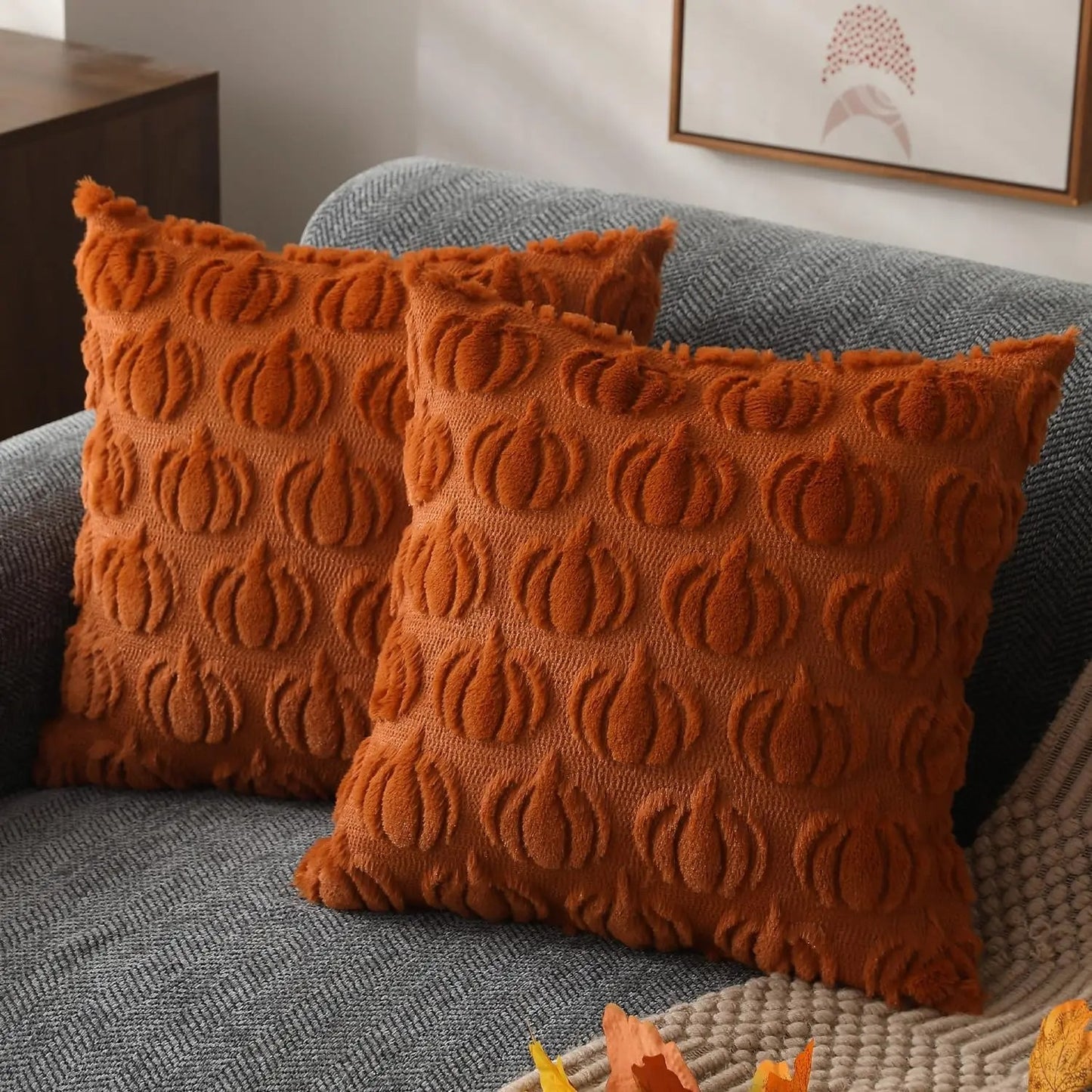 SPICED - PUMPKIN TEXTURED PILLOW CASE