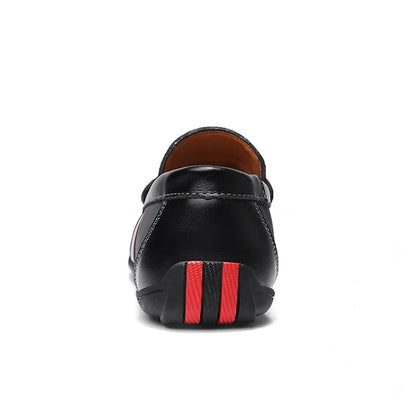 Baron Stripe Genuine Leather Loafers
