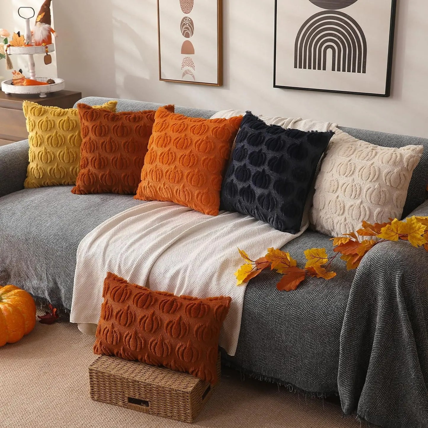 SPICED - PUMPKIN TEXTURED PILLOW CASE