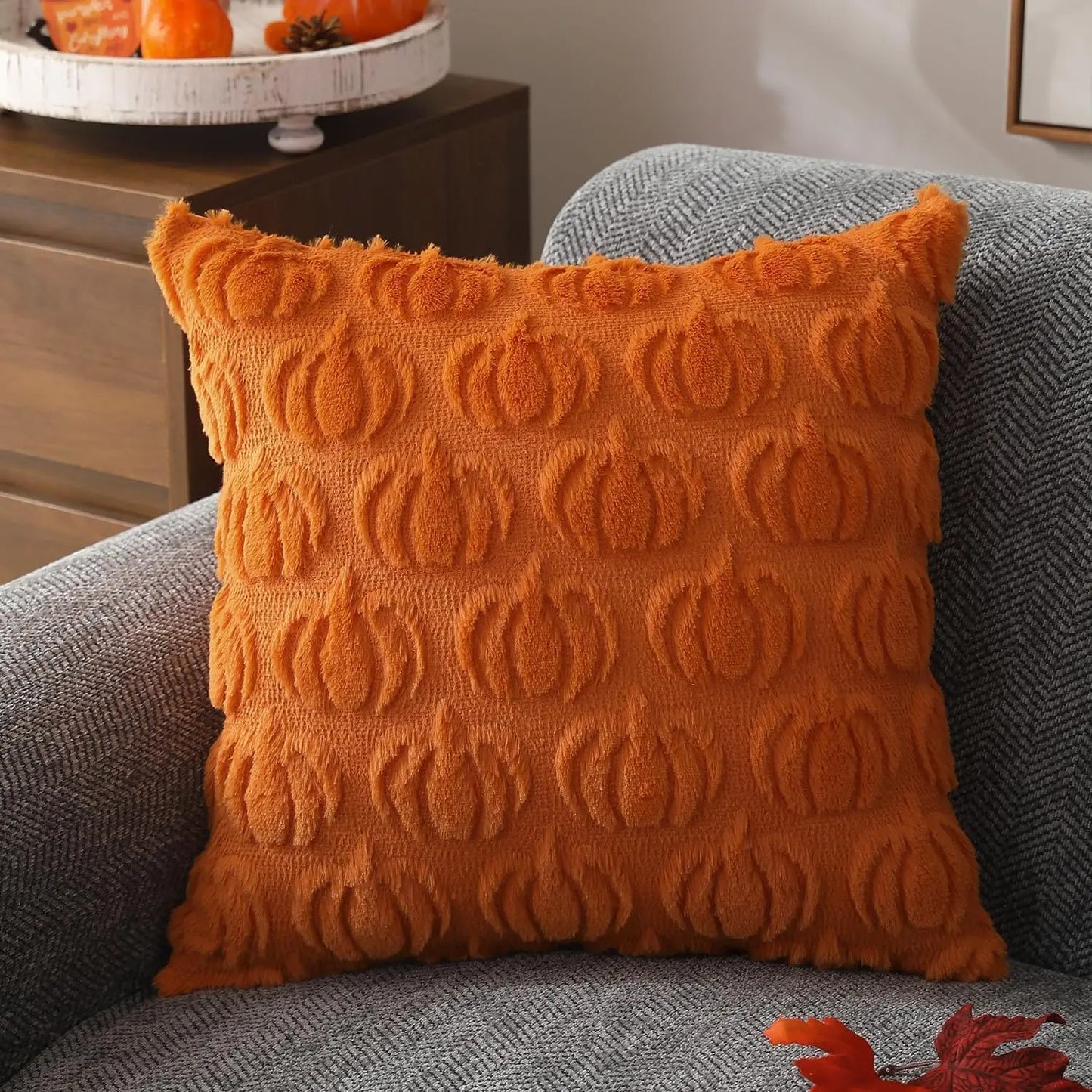 SPICED - PUMPKIN TEXTURED PILLOW CASE